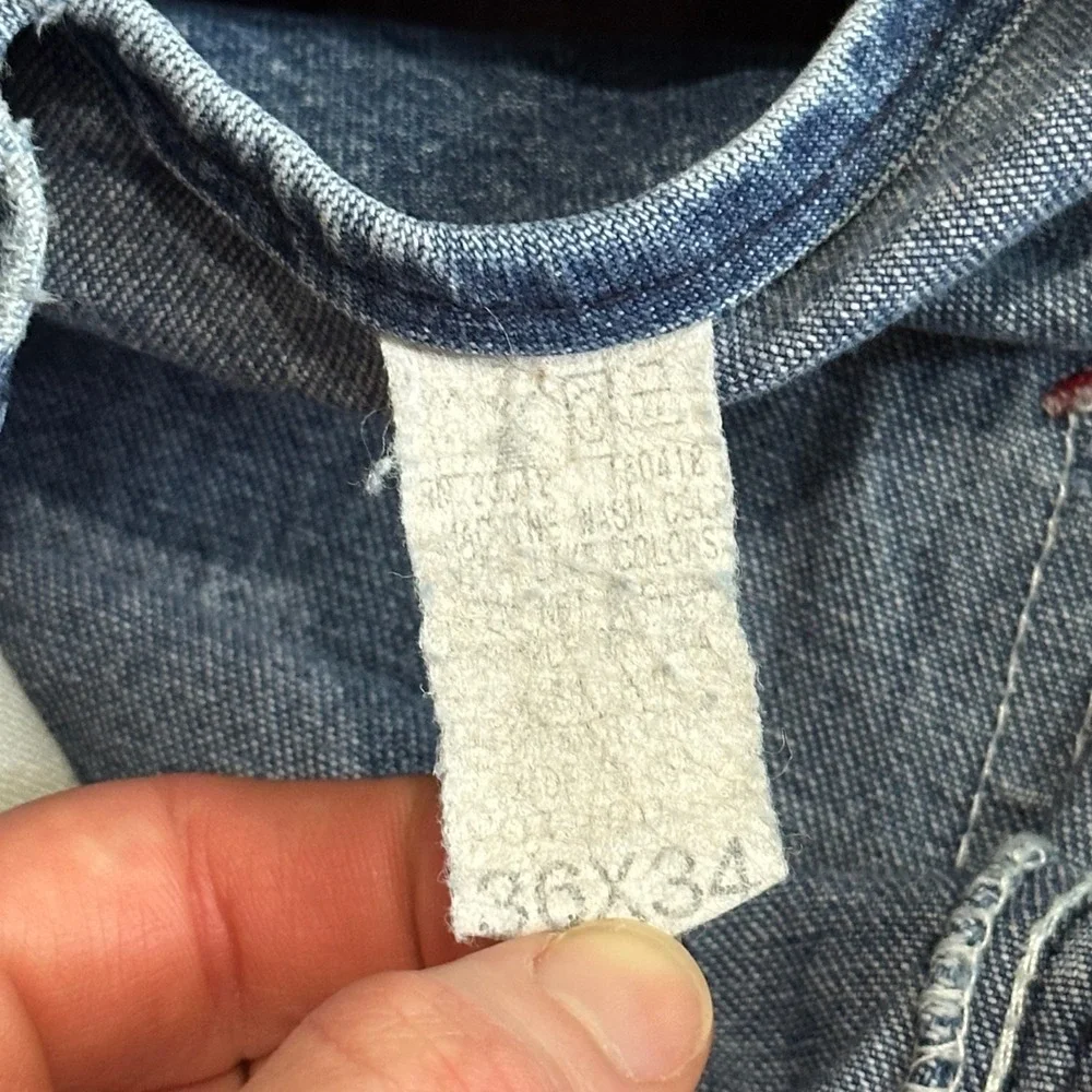 Round House Denim Overalls Mens 36x34 Blue Good Vintage Distressed Workwear